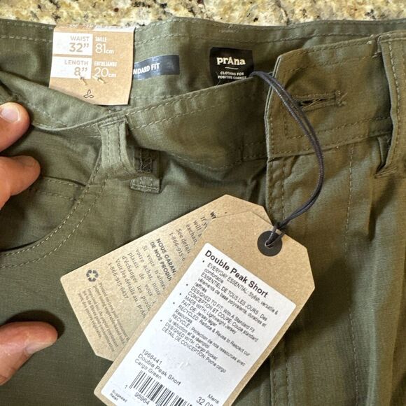 Prana Mens 32X8 Green Standard Fit Double Peak Cargo Shorts #1968441 - Picture 3 of 5